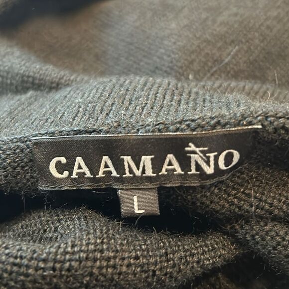 Caamano 100% alpaca maxi skirt, black with burgundy print along the bottom large - Picture 6 of 8